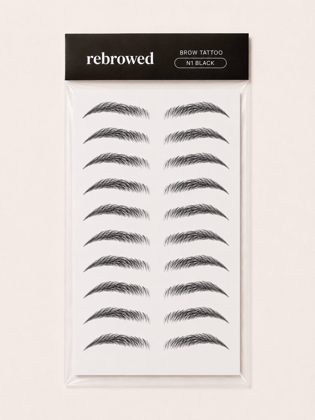 REBROWED Brow Tattoo Stickers N1, Black