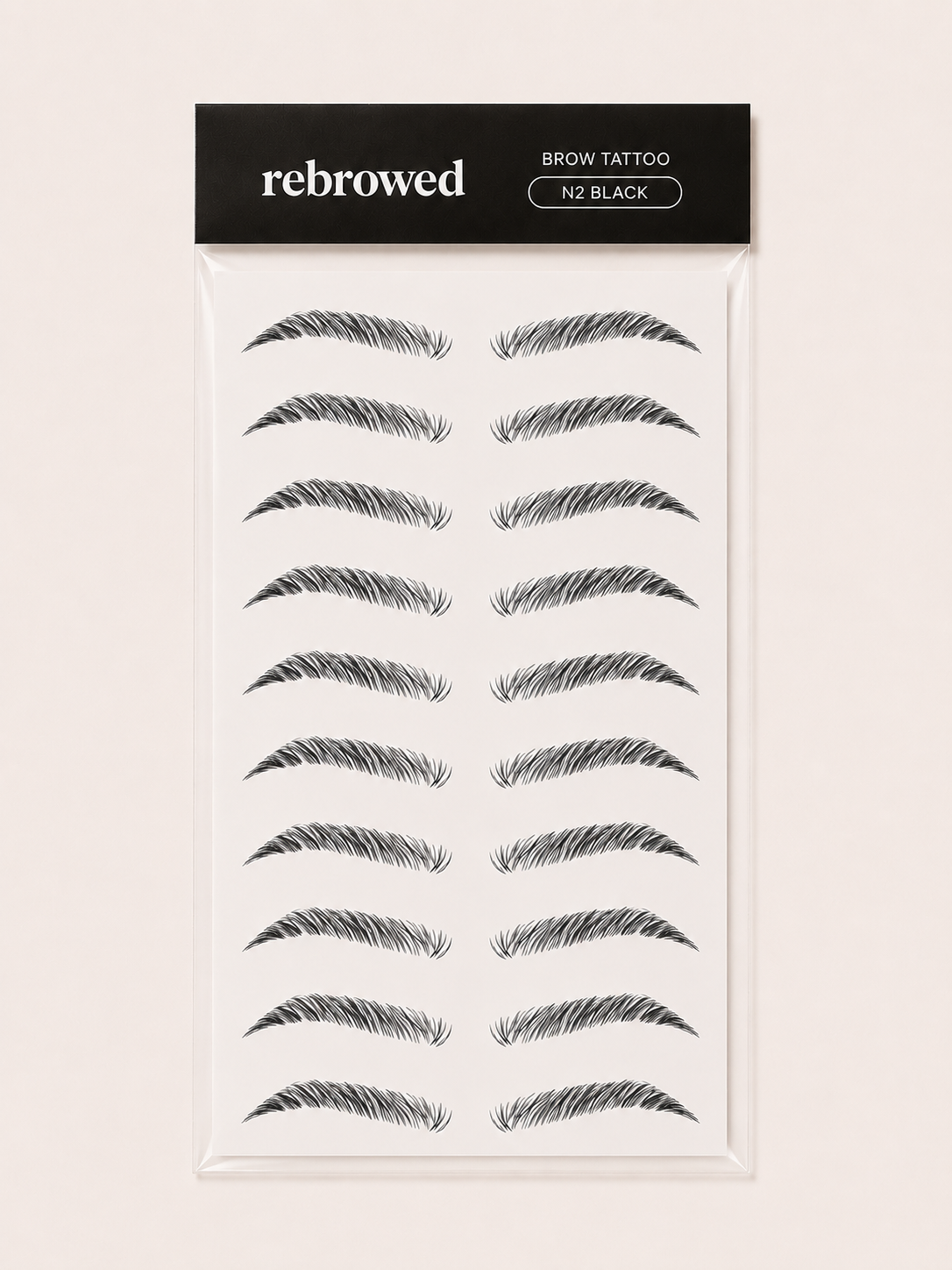 REBROWED Brow Tattoo Stickers N2, Black