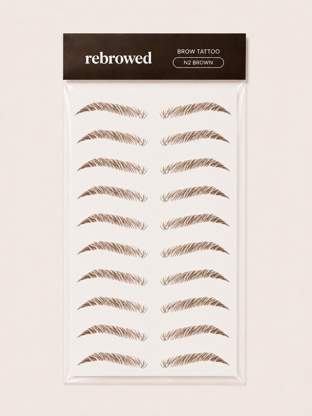 REBROWED Brow Tattoo Stickers N2, Brown