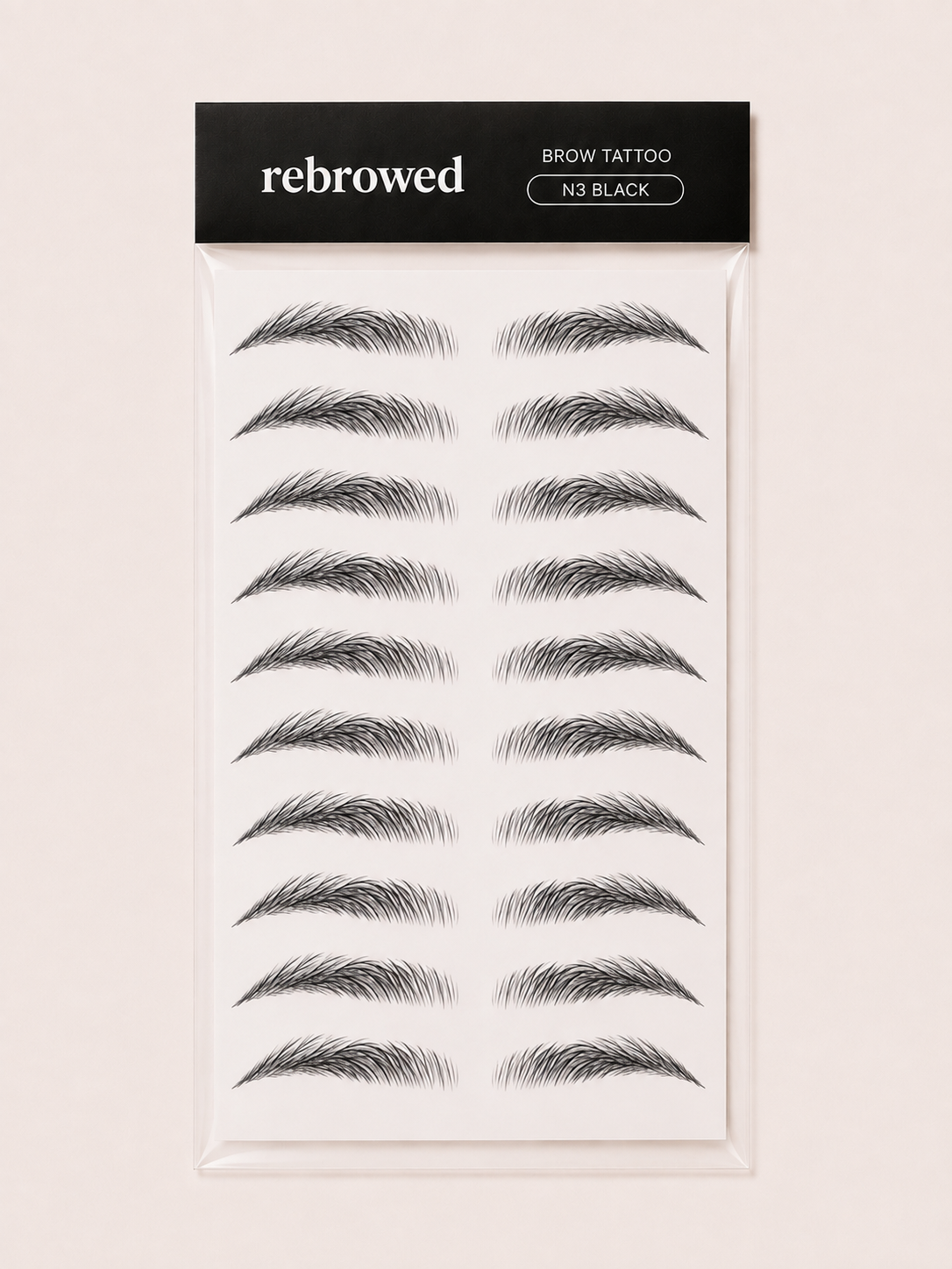 REBROWED Brow Tattoo Stickers N3, Black