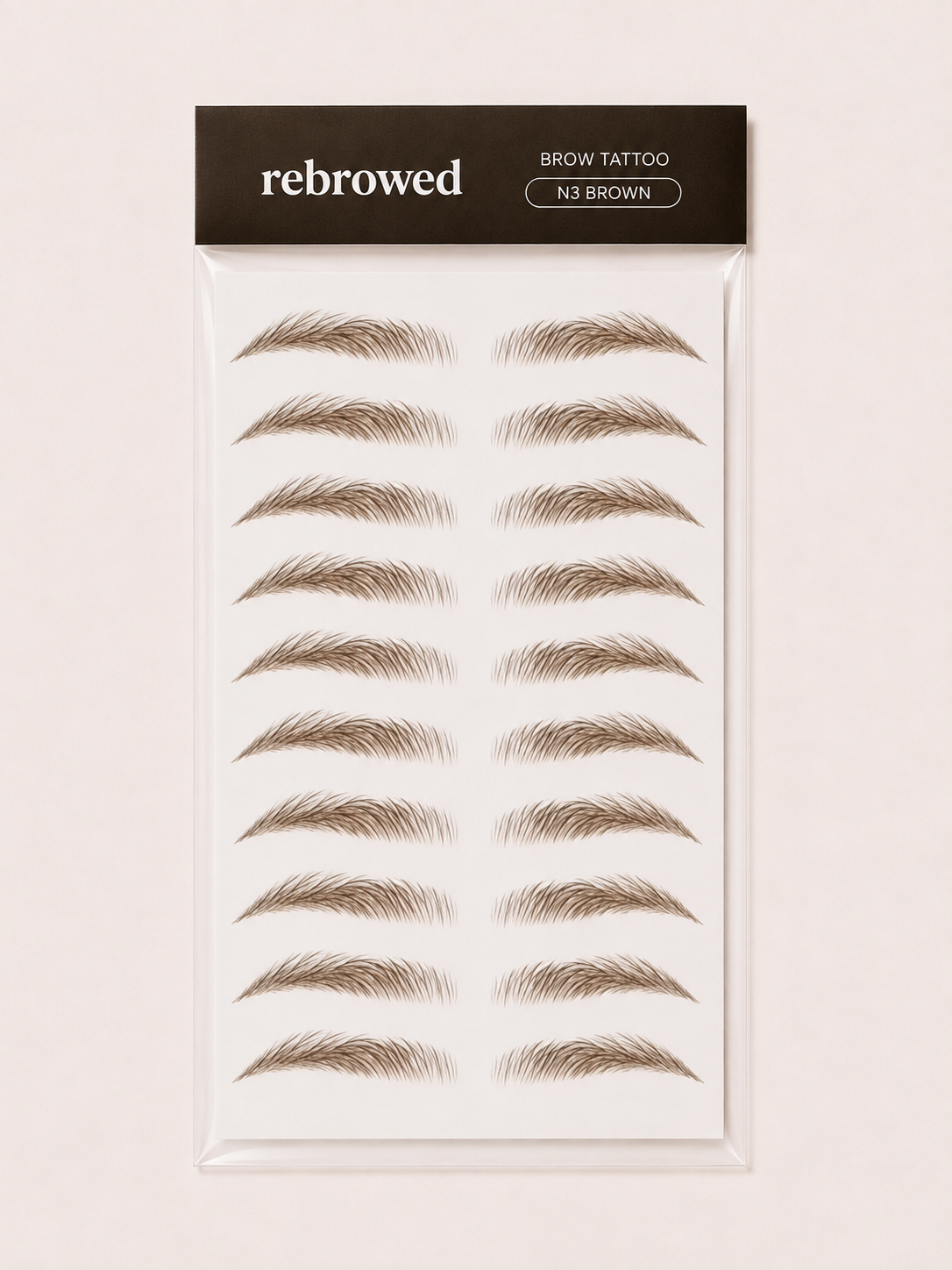 REBROWED Brow Tattoo Stickers N3, Brown