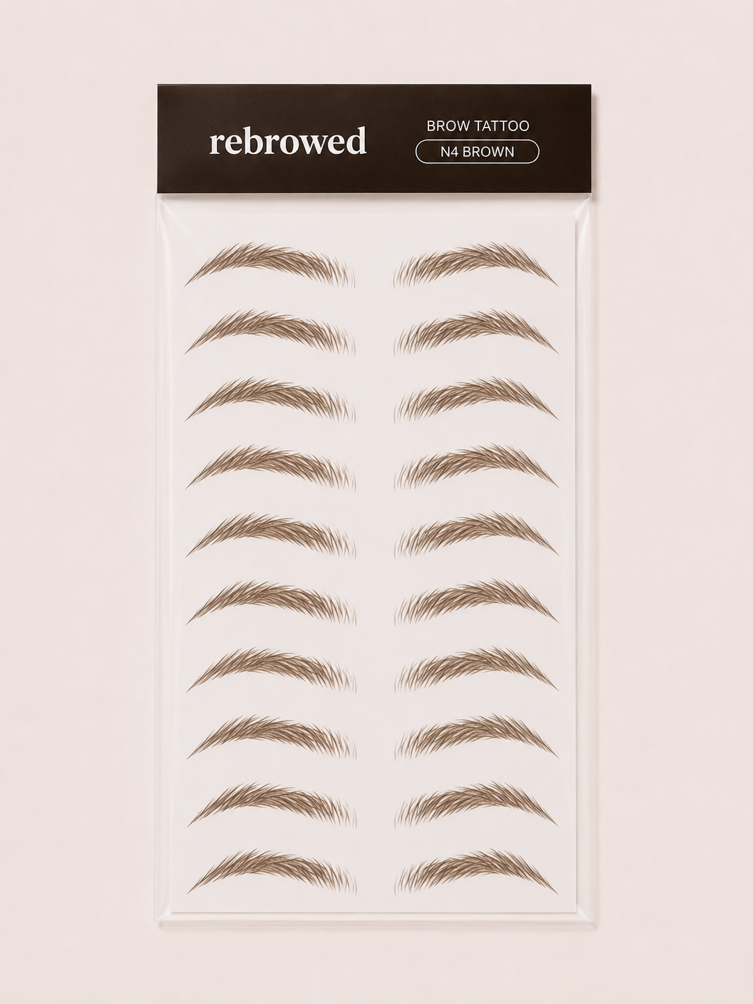 REBROWED Brow Tattoo Stickers N4, Brown