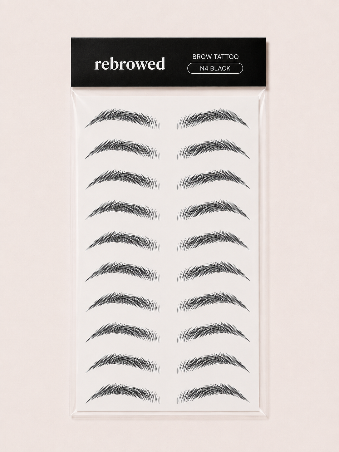 REBROWED Brow Tattoo Stickers N4, Black